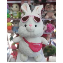 عروسک خرگوش عینکی تپل عینکی کیف به دوش نانو پولیشی بزرگ
