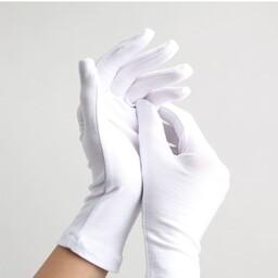 دستکش نخی سایز بزرگ درجه یک در دو رنگ سفید و مشکی