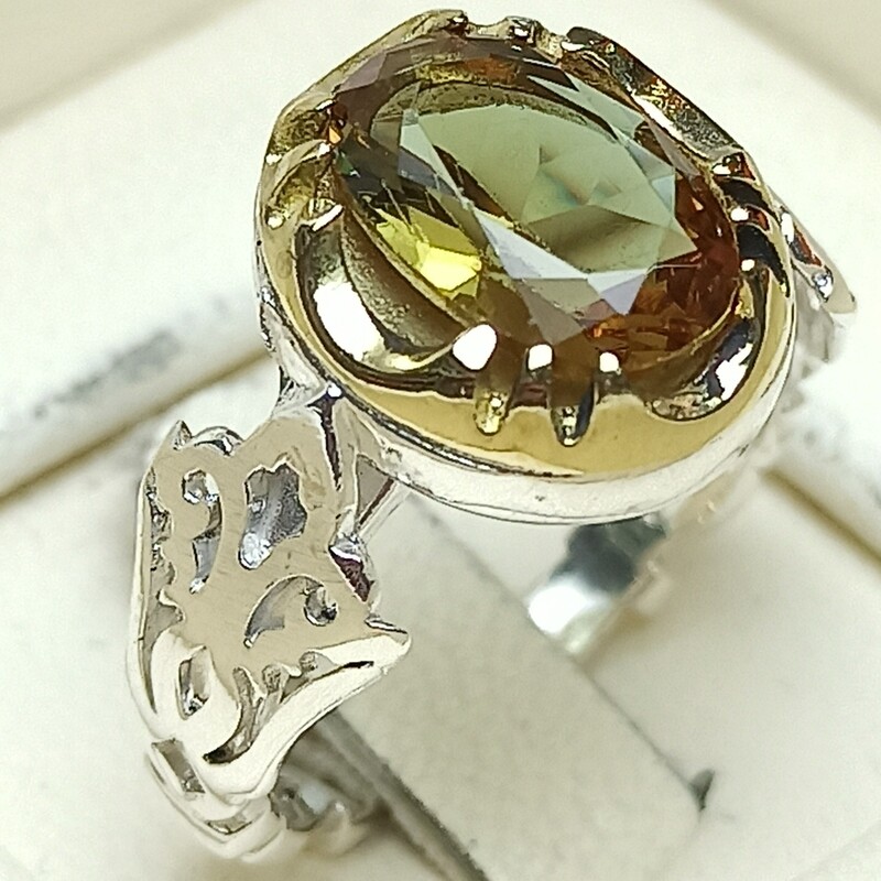 انگشتر الکساندریت نقره الماس تراش 3