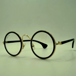 فریم عینک طبی زنانه  مدل دایره ای مشکی طلایی