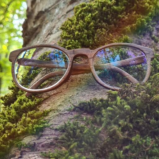 عینک چوبی دست ساز  SP Wood مدل رنگین کمان با چوب گردو و شیشه طبی، اسپرت(مردانه و زنانه)