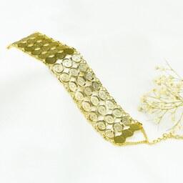 دستبند زنانه سکه ای طرح طلا کد 6435