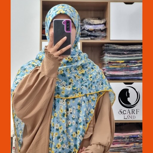 روسری طرح گلگلی  دخترانه  زمینه آبی محصول ایرانی باکیفیت جنس سوپر نخ سایز 140سانت دور دست دوز ارسال به سراسر کشور 