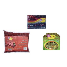 پک 3عددی ( 200گرم زرشک پفکی و 10گرم هل و یک گرم زعفران )