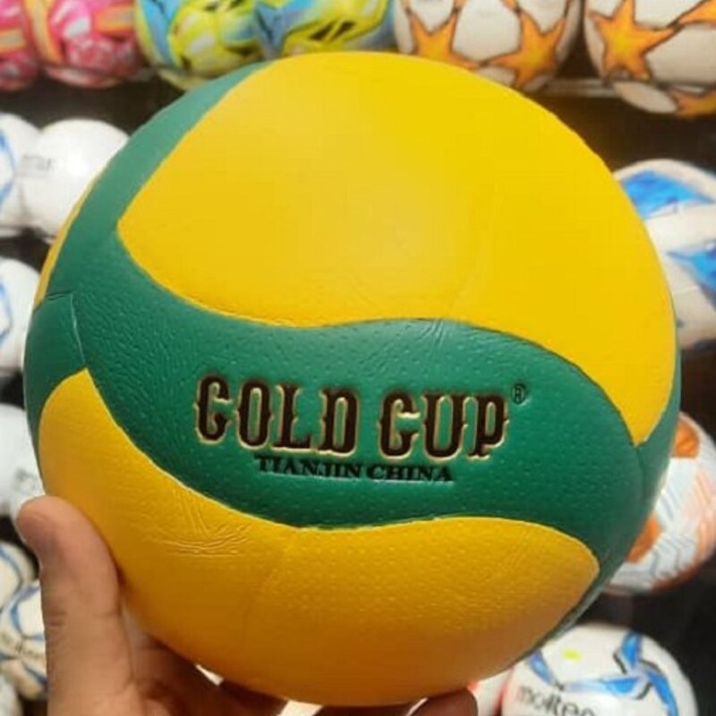توپ والیبال گلد کاپ Gold Cupرویه چرمی رنگ سبز