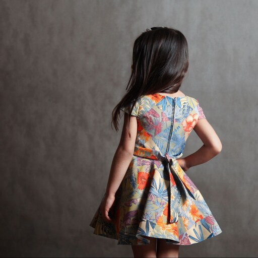 پیراهن دخترانه ژاکارد ابریشم مدل شایلی کد 1127