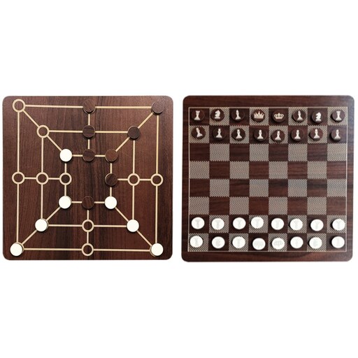 بازی فکری دوزو شطرنج چوبی مدل فروردین رنگ قهوه ای 