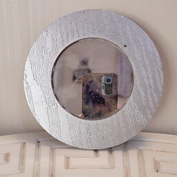آینه دکوراتیو رنگ نقره ای درسایز15سانتی