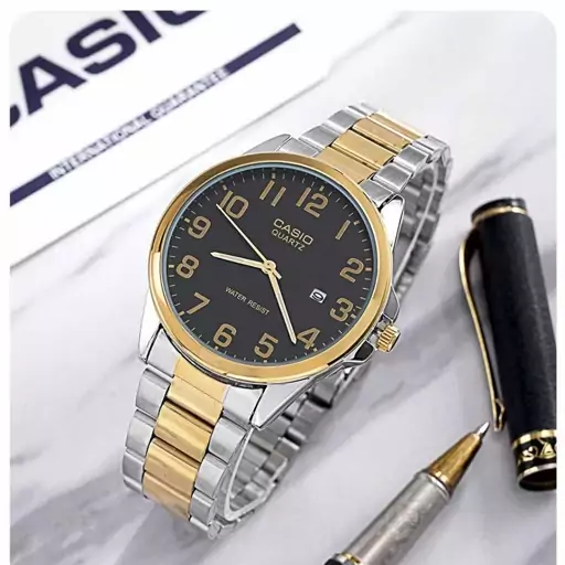 ساعت مچی مردانه کاسیو 1556 استیل باجعبه و باتری casio