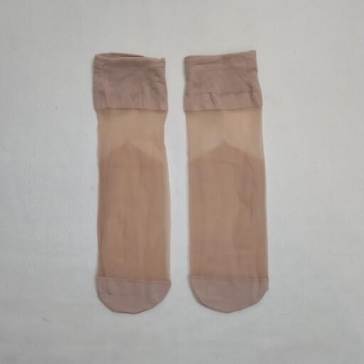 جوراب شیشه ای(پک 6عددی) کفدار 1،20 ، جوراب دو ربع کفی دار ، جوراب نازک زنانه 