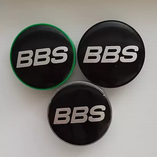 کاپ رینگ و آرم چرخ ماشین طرح BBS مشکی  نوشته نقره ای مناسب تمام رینگهای اسپرت با سایز 030 ( پژو .پراید. ال نود و..)