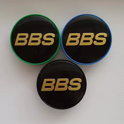 کاپ رینگ و آرم چرخ ماشین طرح BBS مشکی  نوشته طلایی مناسب تمام رینگهای اسپرت با سایز 030 ( پژو .پراید. ال نود و..)