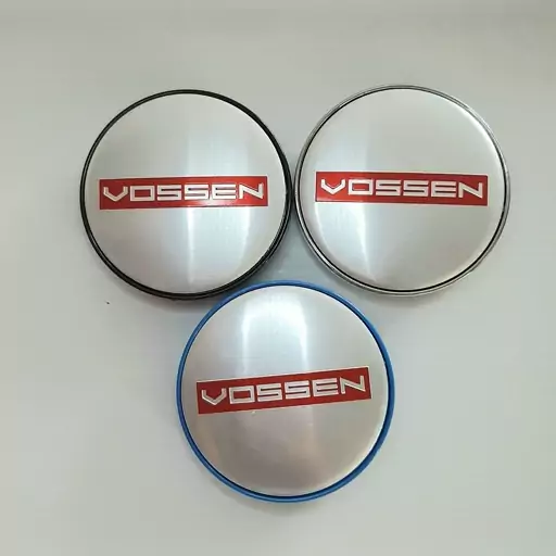 آرم و کاپ کامل چرخ ماشین طرح VOSEEN استیل کادر قرمزمناسب تمام رینگهای اسپرت  سایز 030 ( پژو .پراید و..)