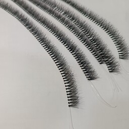 5 عدد مژه ریسه ای سایز 10 ابریشمی مژه ریلی کاشت موقت موژه مصنوعی سه بعدی انواع مژه متری فیشر کینگ کایلی چسب مژه موجوده 
