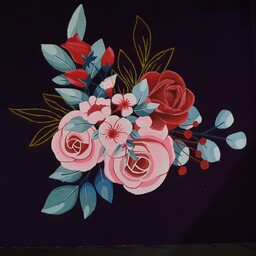 ساک خرید پارچه ای (توت بگ)تاشو  دستدوز  نقاشی شده با رنگ مخصوص پارچه ابعاد 42 در35 با حجم 8 سانت کیف پارچه ای هی مانگ 