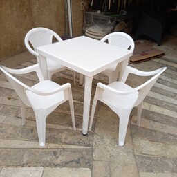 میز و صندلی پلاستیکی - مخصوص فضای باز - حیاط - تراس - بالکن-روف - دکور- ارسال رایگان به کل ایران