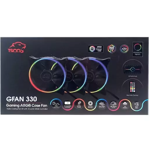 فن کیس گیمینگ تسکو مدل Tsco GFAN 330 - فن مدل GFAN330