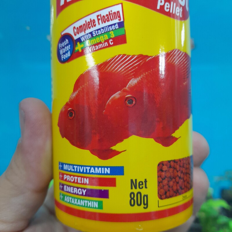 غذای ماهی آکواریوم رنگدانه انواع گوشتخوار ان (رد پَرت) 250 میل انرژی