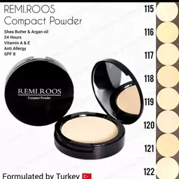 پنکک گیاهی دوکاره رمی رز رنگ نخودی R116
Remi.roos Compact Powder 24H

