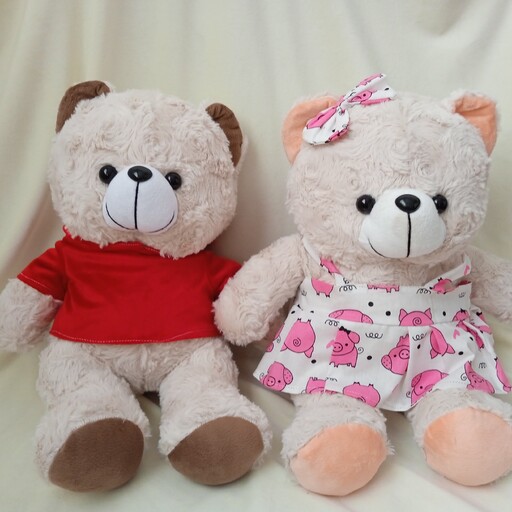 عروسک خرس دختر و پسر  پولیشی با کیفیت