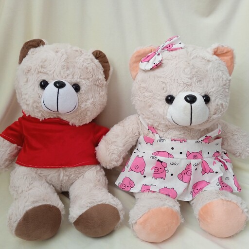 عروسک خرس دختر و پسر  پولیشی با کیفیت