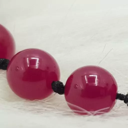 دستبند یاقوت سرخ طبیعی( گلس فیلد) RUBY سایز 7و6  سنگ اختصاصی قدرت قلبی