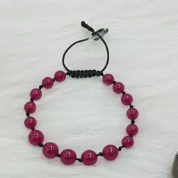 دستبند یاقوت سرخ طبیعی( گلس فیلد) RUBY سایز 7و6  سنگ اختصاصی قدرت قلبی