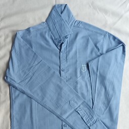 پیراهن مردانه پارچه نخ پنبه تایلندی سایز2XL رنگ آبی روشن