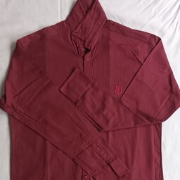 پیراهن مردانه پارچه نخ پنبه تایلندی سایزXL رنگ  قرمز