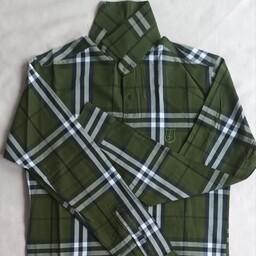پیراهن مردانه پارچه نخ پنبه سایز2XL رنگ سبز