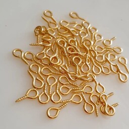 حلقه پیچی طلایی  (بصورت بسته 10 گرمی و شامل 65حلقه پیچی)