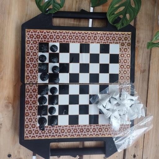 بازی شطرنج دو رو کیفی طرح خاتمکاری 