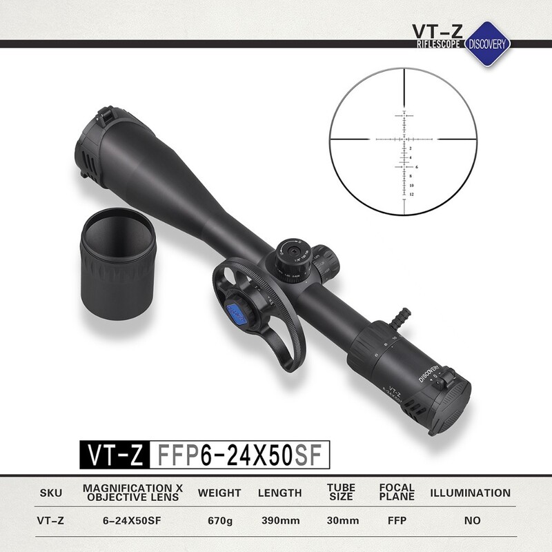 دوربین دیسکاوری VTZ 6-24-50 SF FFP اورجینال با لنز HD و رتیکل حک FFP