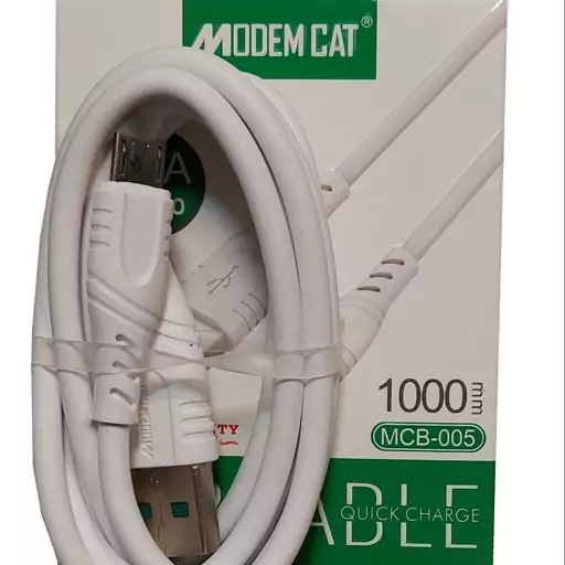 کابل شارژر میکرو  micro USB مودم کت مدل  Modem cat MCB-005 فست شارژ 2.4A  طول کابل یک متر 100cm