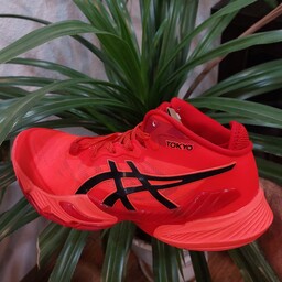 کتونی و کفش والیبال هندبال بسکتبال  اسیکس توکیو متارایز کوالیتی در حد اورجینال ویتنام Asics Metarise رنگ نارنجی قرمز 

