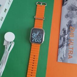 ساعت مچی هوشمند بند نارنجی رنگ کپی سری 8اولترا 