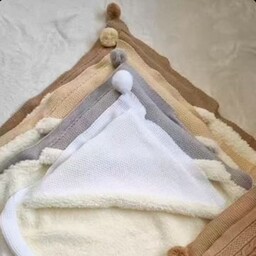 پتو نوزادی کلاهدار (رنگ صورتی، کرم و نسکافه ،شیری ،سفید طوسی موجود هست) ارسال رایگان