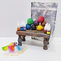 پودر خمیر بازی خانگی خوراکی همراه با پیمانه و رنگ 