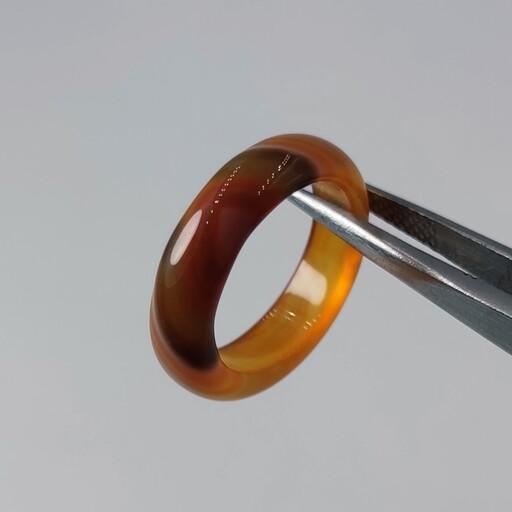 حلقه یا انگشتر سنگ عقیق نارنجی معدنی و طبیعی  