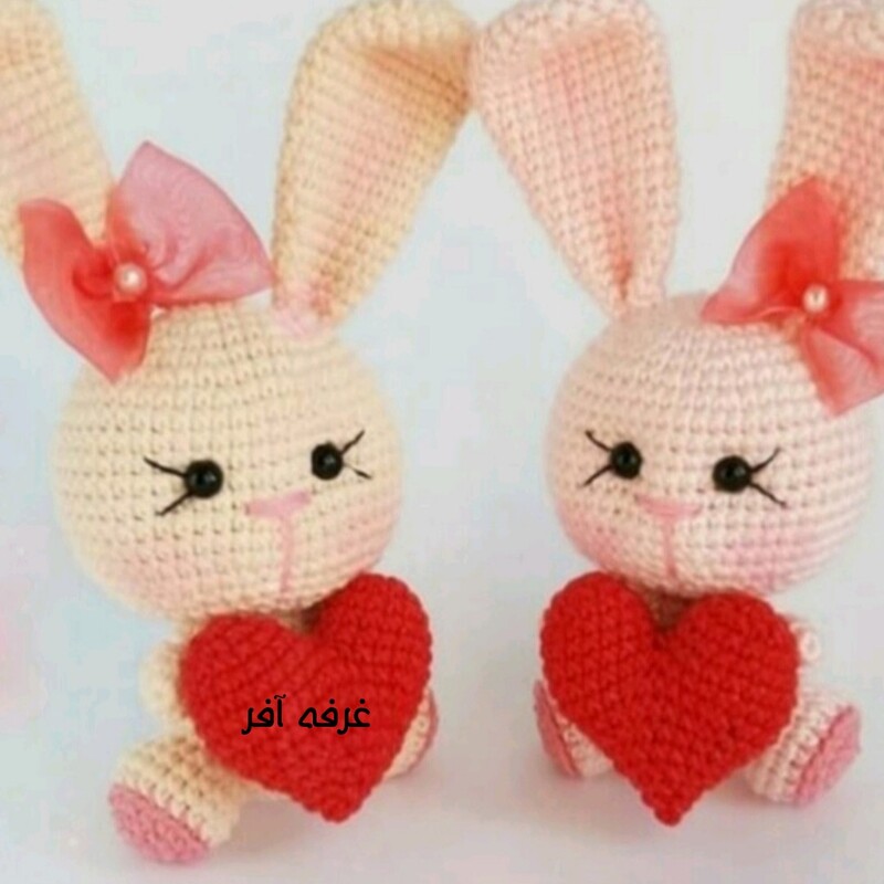 عروسک خرگوش قلبی( بافت)