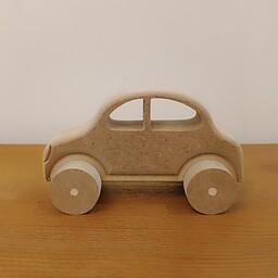 اسباب بازی ماشین چوبی خام و بدون رنگ رنگاچوب