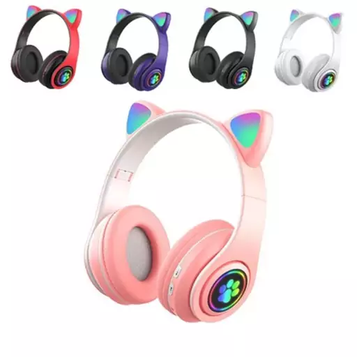 هدفون بی سیم گربه ای مدل CAT RGB  B39

