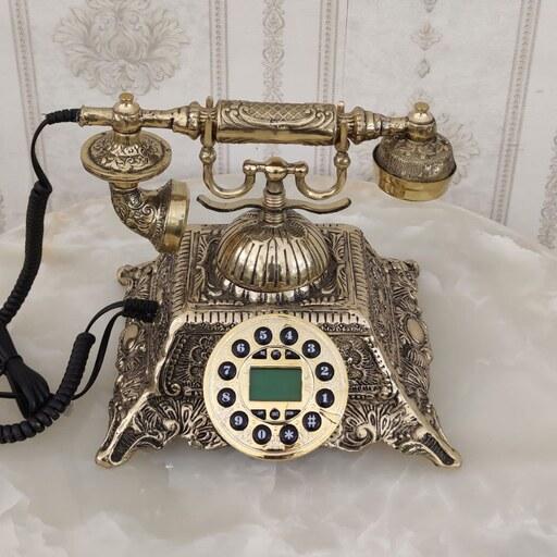 تلفن برنز رومیزی کلاسیک طرح هرمی ( تلفن برنجی ) کد 1841