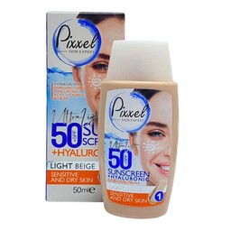 کرم ضدآفتاب پیکسل رنگی مخصوص پوست خشک تا نرمال و حساس با SPF50 و رنگ بژ روشن 