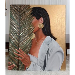 تابلو نقاشی چهره دکوراتیو رنگ روغن تماما کار دست اجرا از سارینا گالری