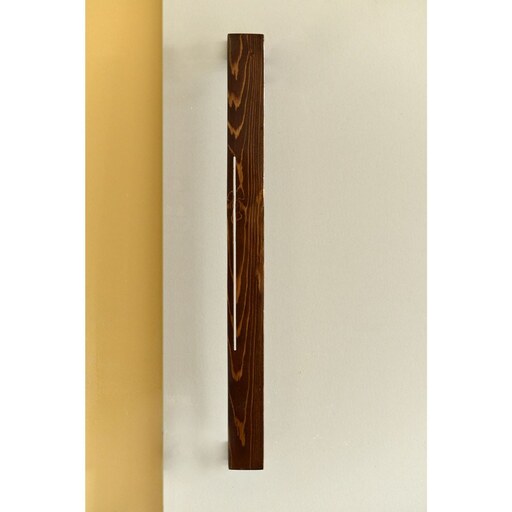 چراغ خواب چوبی تزیینی دیواری از چوب نراد و استیل و LED آفتابی مدل اخگر کد 60