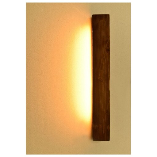 چراغ خواب چوبی دیواری تزیینی از چوب و استیل و LED آفتابی مدل C-37 بسته 2 عددی