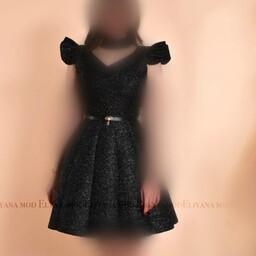 لباس مجلسی عروسکی مدل آتنا سایزبندی 36 الی 44 رنگبندی مشکی و زرشکی-لباس مجلسی عروسکی دخترانه-لباس مجلسی عروسکی زنانه