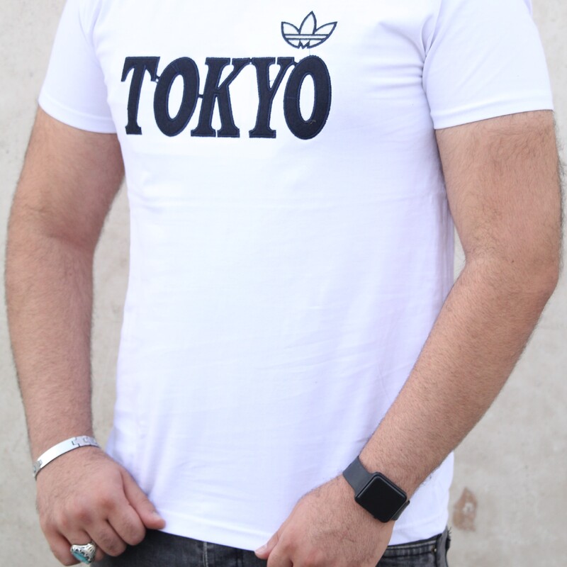 تی شرت گلدوزی آدیداس توکیو سفید ارسال رایگان