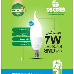 لامپ اشکی  ال ای دی 7وات تک تاب پایه   E14 استاندارد طول عمر بالا 90 در صد سیو انرژی 